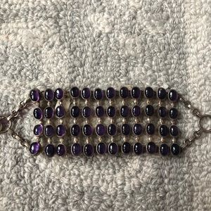 Brand New Sterling Silver and Amethyst Bracelet